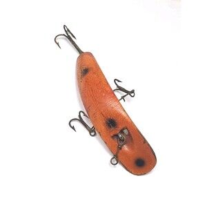 Vintage Helin Tackle Company Flatfish X5 With Color: Orange Spot Belly Used